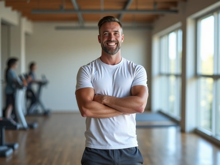 Hombre feliz después de perder peso